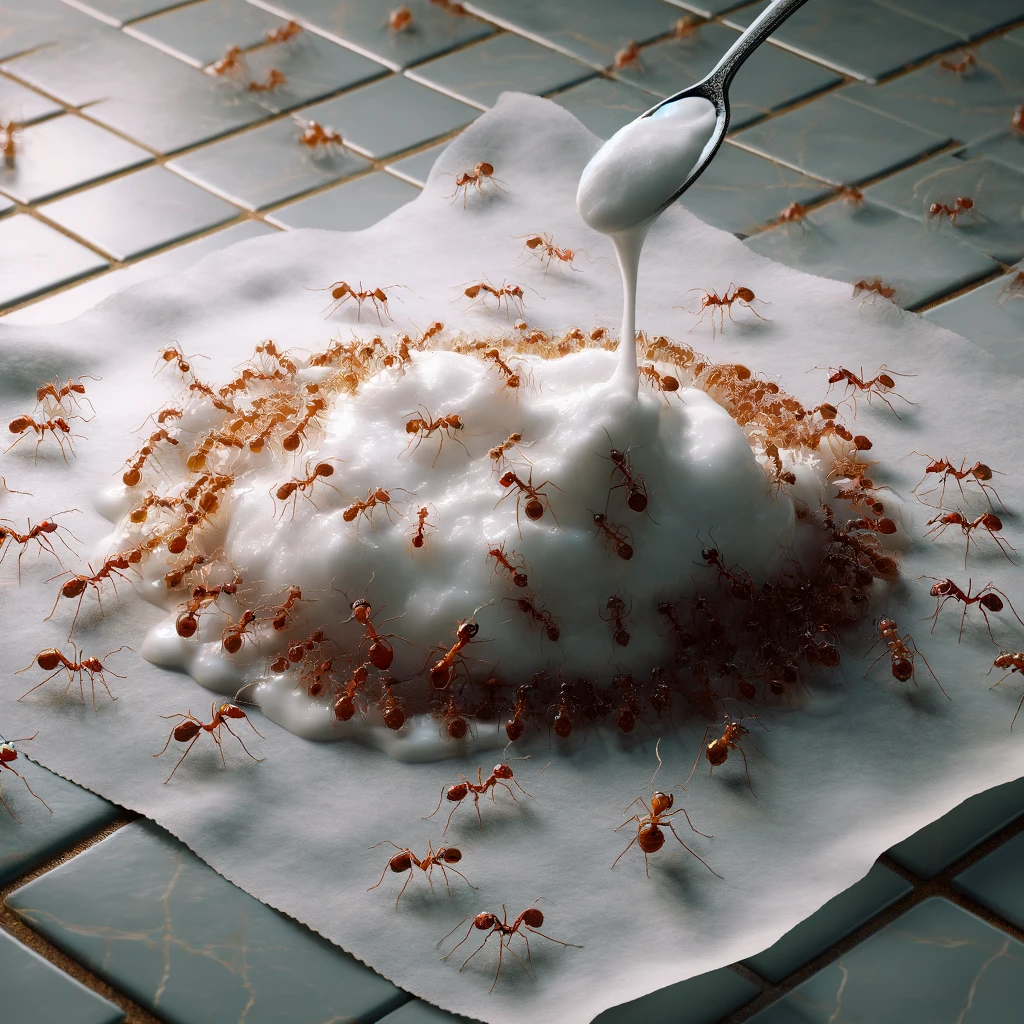 ants eating borax mixture